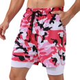 thumbnail image 5 of Mens Swim Trunks with Compresssion Liner Elastic Waist Camouflage Print Board Shorts with Pockets Swim Shorts Beachwear, 5 of 6