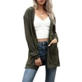 thumbnail image 2 of Ceinture Taille, Cardigan à Capuche Ouvert pour Femmes, Taille Haute, Manches Longues, Décontracté, 2 of 8