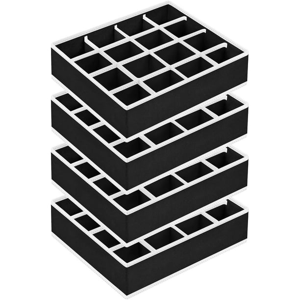 Organizador de cajones Joyoldelf de 16 celdas para calcetines y ropa interior, paquete de 4