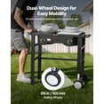 thumbnail image 3 of VEVOR 2 Burner Outdoor Propane Gas Stove, 150,000 BTU Propane LPG Gas Camping Stove, Foldable Heavy-duty Carbon Steel Outdoor Cooker, with Wheels & Shield & 20 PSI Regulator, for BBQ Camp Home Patio, 3 of 8