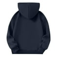 thumbnail image 5 of dazeni Drop Shoulder Hoodie for Teen Girls 5-15 Years Casual Long Sleeve Sweatshirts Pullover with Pockets Spring Fall Preppy School Clothes Navy 12 Years, 5 of 6