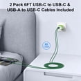 thumbnail image 2 of PD & QC Dual Port Type C Charger Block Fast Wall Charger with 2Pcs 6FT Braided Cable, Power Adapter Compatible with iPhone 17/16/15 Pro Max iPad Pro Galaxy S26 Android, Green, 2 of 7