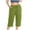 Green, variant on Inleife Loose Capris for Women Plus Size Woman Fashion Solid Color Elastic Waist Pockets Pants Light Blue XXXL