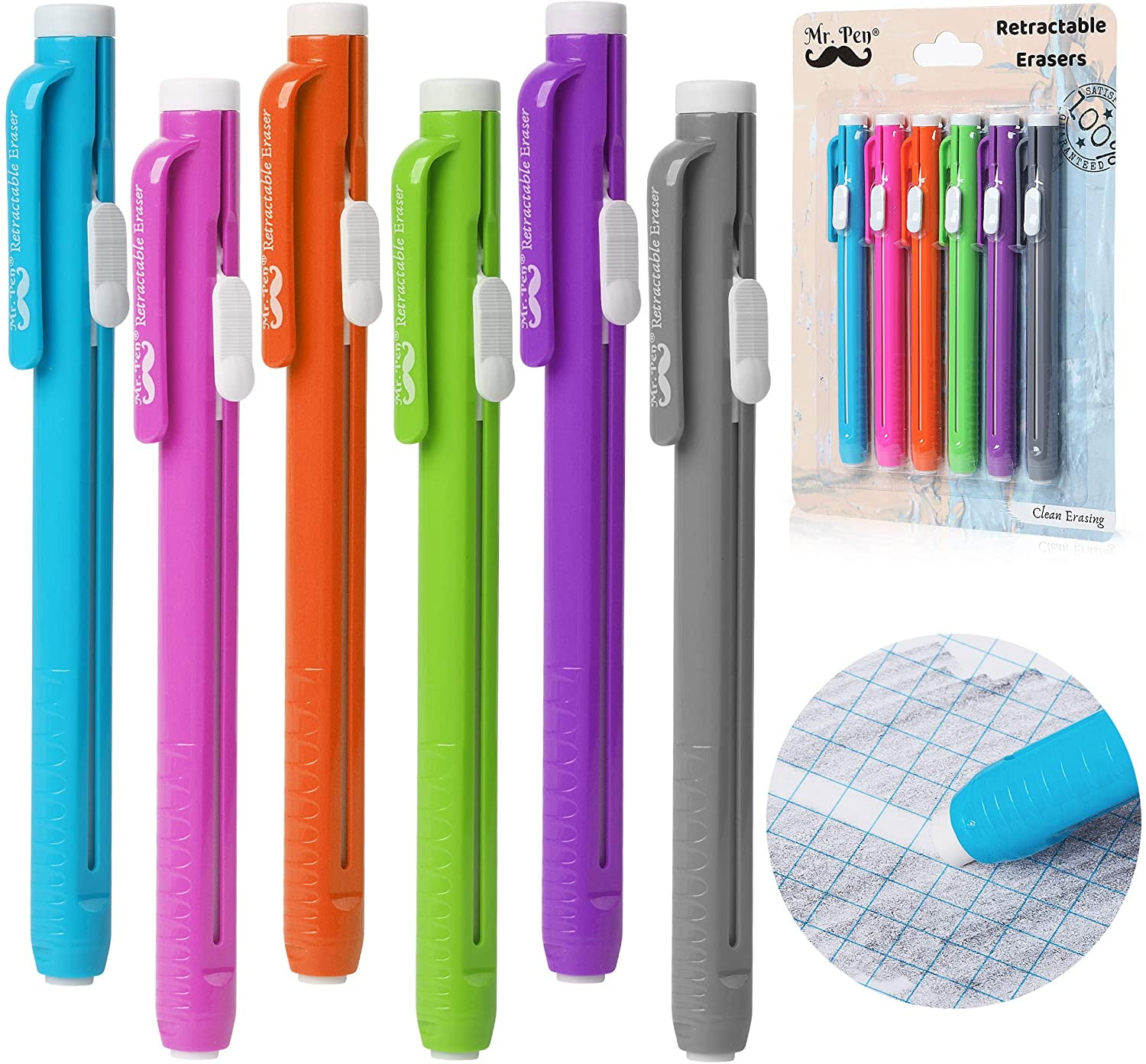 Pack of 10 Mechanical Pencil Eraser Refills for Pen Mechanical Stick Retractable Eraser 