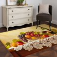Area Rug 3x5ft Rustic Grape Peach Apples Wine Area Rugs Washable Low ...
