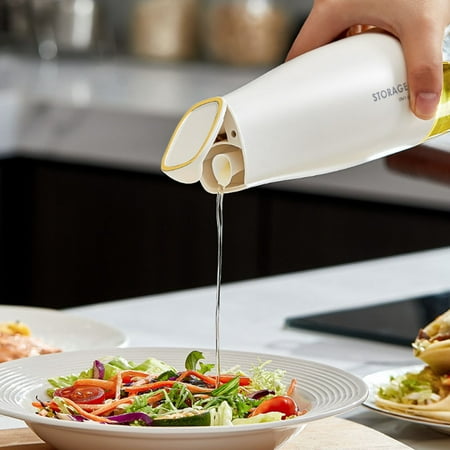 

PASILI Automatic opening and closing oil pot gravity open cover leak-proof glass oil tank kitchen household soy sauce vinegar seasoning oil bottle white