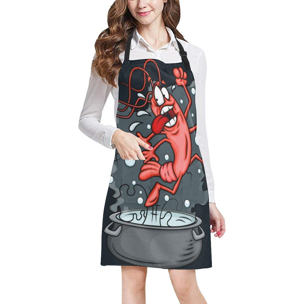 ASHLEIGH Funny Lobster Adjustable Bib Apron for Cooking Baking ...