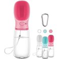 thumbnail image 1 of Botella de agua portátil rosa para perros, botella de agua de viaje antibacteriana de calidad alimentaria de 550ml para perros y gatos, agua potable para mascotas al aire libre, 1 of 5