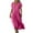 Hot Pink, variant on Ladies Long T-Shirt Dress, Short Sleeve Elegant Flowy Maxi Dresses, Loose Comfy Solid Color A-Linen Beach Vacation Dresses Goth Dress Coffee XXL