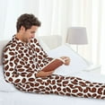 thumbnail image 5 of KLL Coffee Rugby Sleepwear Mens Flannel Pajamas,Long Cotton Pj Set, 5 of 7