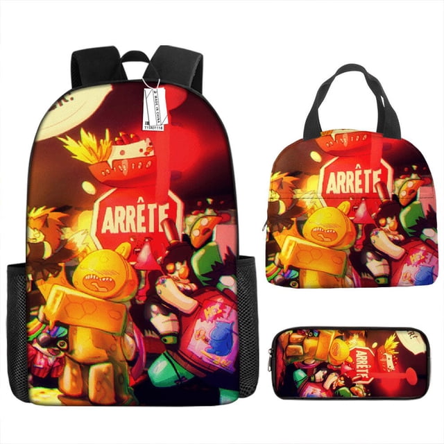 ROBLOX-Mochila escolar Virtual para niños y niñas, Bolsa Escolar de dibujos animados, con cremallera y hombros iluminados