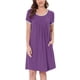 thumbnail image 1 of Vestido de salón para mujeres INSPIRE CHIC, camisones de noche, pijamas de color sólido, con cuello redondo, bata de noche, S púrpura, 1 of 5