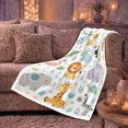 thumbnail image 6 of Playful Jungle Animals Whimsical Safari Zoo Friends, Cozy Friendship Quote Scene, Warm Flannel Blanket for Living Room and Reading Nook, Wildlife Lovers Friendship Gift, Artistic Home Decor, 6 of 9