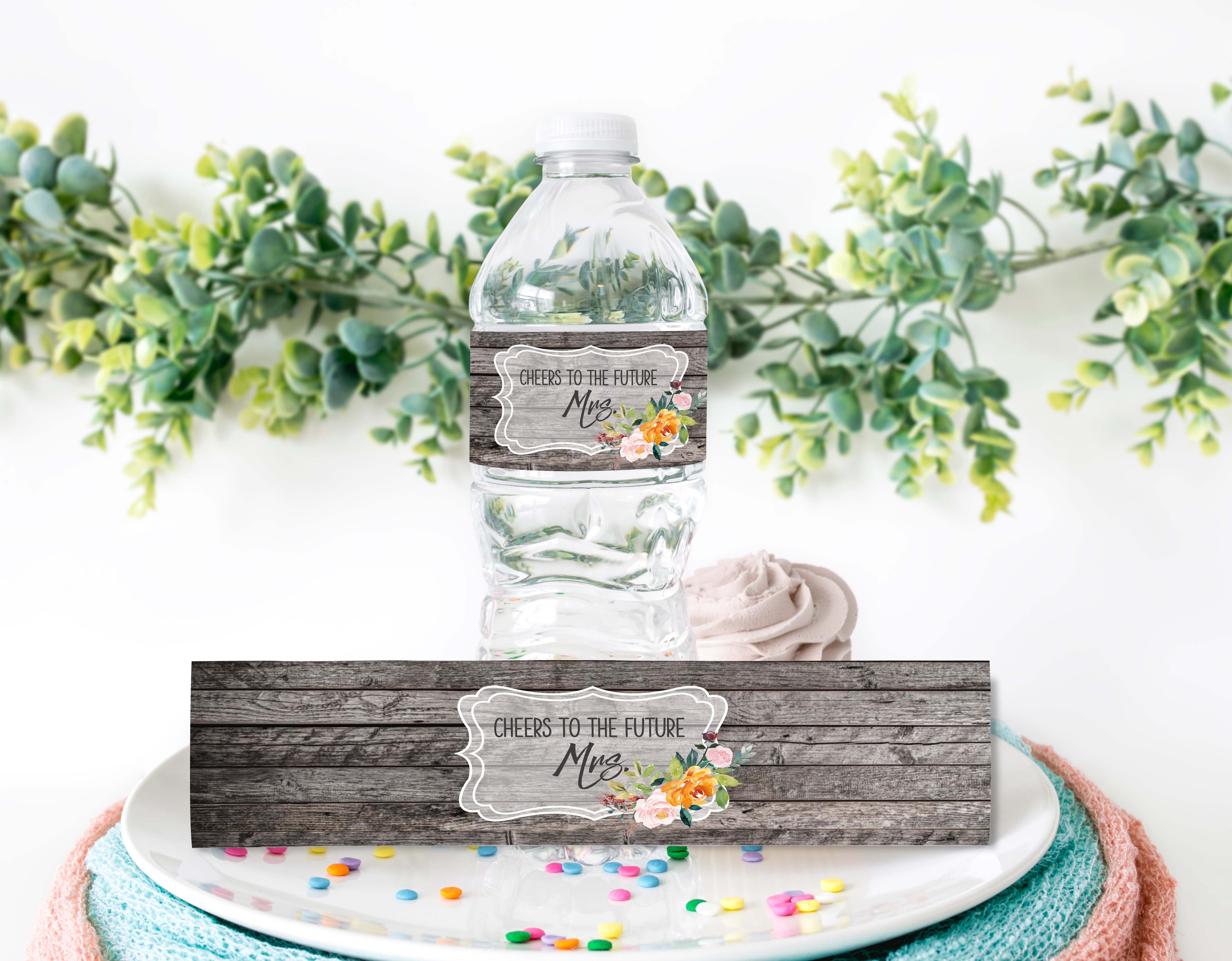 Darling Souvenir - Etichette per bottiglie d'acqua con texture in marmo per addio al nubilato, facili da usare, per feste nuziali, ideali per le tue celebrazioni, confezione da 32