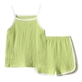 thumbnail image 5 of Fdqin Girls Summer Clothes 8 Pcs Cami Tank Top and Shorts Beach Sets Casual Summer Outfits for Kid Purple Green Red Blue 8 Years, 5 of 7