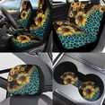 thumbnail image 2 of Jeiento Sunflower Car Seat Cover Set Auto Interior Seat Accessories Headrest Covers, Keychain, Gear Shift Cover Handbrake Cover, Leopard Print Cup Coaster, 11 Pieces Automobile Seat Cover Sets, 2 of 7