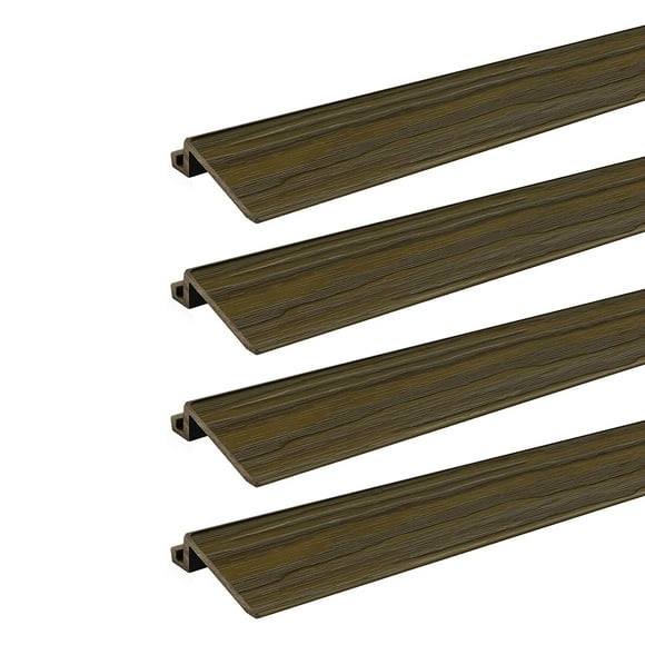 AURA Pièce de Transition de Garniture de Plateau Emboîtable en Polymère 24 x 3 Pouces, Brun (Lot de 4)
