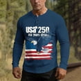 thumbnail image 4 of Usa 250th Anniversary Merchandise, 4th of July Shirts for Men Patriotic Long Sleeve Tops Eagle Print Shirt Button Up Henley Pullover, 4 of 7