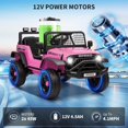 thumbnail image 4 of Lumiparty Kids Ride on Car Truck, 12V Kids Electric Vehicles Car Ride on Toy for Toddlers with Remote Control, 3 Speeds, LED Light, Music, USB for 3-6 Years, Pink, 4 of 9