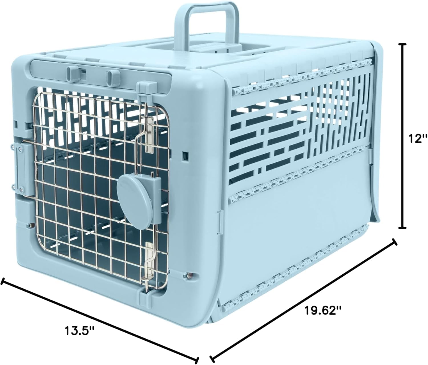 Collapsible X-small Pet Travel Carrier (blue)  Hard-sided Kennel For Small Dogs Puppies Cats Kittens Animals Up To 20lbs Washable Home & Outdoor Crate 19.6"l X 13.5"w 12"h