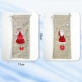 thumbnail image 4 of Lubelski Xmas Linen Drawstring Red Wine Bottle Cover Champagne Bag Holiday Party Decor, 4 of 7