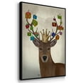 thumbnail image 3 of Christmas Gift Bearing Deer - Framed Gallery Wrapped Holiday Canvas - 25 x 37 - Black Frame, 3 of 8