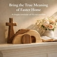 thumbnail image 4 of Easter Wooden Empty Tomb Decor, Cross & Resurrection Hill Scene, Religious Tabletop Ornament for Home, Family Remembrance of Easter (1 Piece), 4 of 6