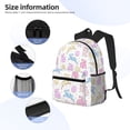 thumbnail image 5 of Haiem Easter Colorful Rabbit Lightweight Backpack for School, Classic Basic Water Resistant Casual Daypack for Travel with Bottle Side Pockets, 5 of 8