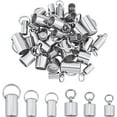 thumbnail image 1 of 36pcs 2 Styles Stainless Steel Cord Ends Column Leather End Caps 3.2~6mm Inner Diameter Cord End Terminators Cord Finding for Jewelry Making Kit Stainless Steel Color, 1 of 9