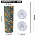 thumbnail image 3 of Pioneer Flower Floral Print Pattern 20oz Skinny Tumbler with Straw & Lid, Double Wall Vacuum Insulated Cup, Leak-Proof, Cup Holder Friendly, Hot 6H Cold 12H, 3 of 6