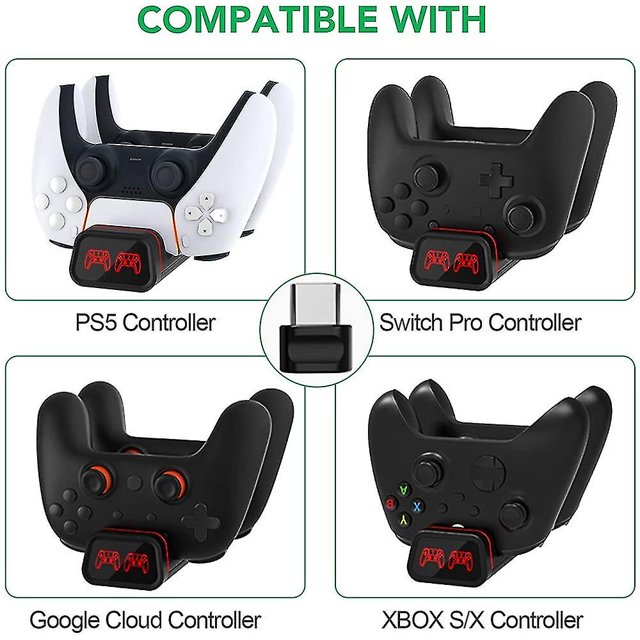 Base de carga del controlador Ps5 para Xbox Switch Pro Gamepad Estación de soporte de cargador ZefeiWu 9024735278900