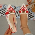 thumbnail image 2 of Women's Pointed Toe Closed Toe Flat Sandals Soft Sole Embroidered Floral Casual Shoes Versatile Spring Summer Single Shoes Red 5.5(36), 2 of 9