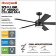 thumbnail image 2 of Honeywell Schilling 52" Ceiling Fan w/ Remote, & Reversible Blades, Matte Black, 2 of 11