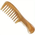 thumbnail image 1 of QJUHUNG 1pcs Exquisite Natural Sandalwood Wide-Tooth Hair Comb - Anti-Static  Handcrafted for All Hair Types  Gentle Detangling  Wide Spaced Teeth  Ergonomic Sandalwood Handle for Comfort, 1 of 6