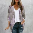 thumbnail image 1 of Cárdigan de manga larga para mujer, estampado, informal, blusa, abrigo, 1 of 5