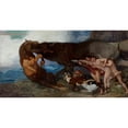 thumbnail image 2 of Rudolf Jettmar 14x9 Black Ornate Wood Framed Double Matted Museum Art Print Titled: Fighting with a Monster (1903), 2 of 5