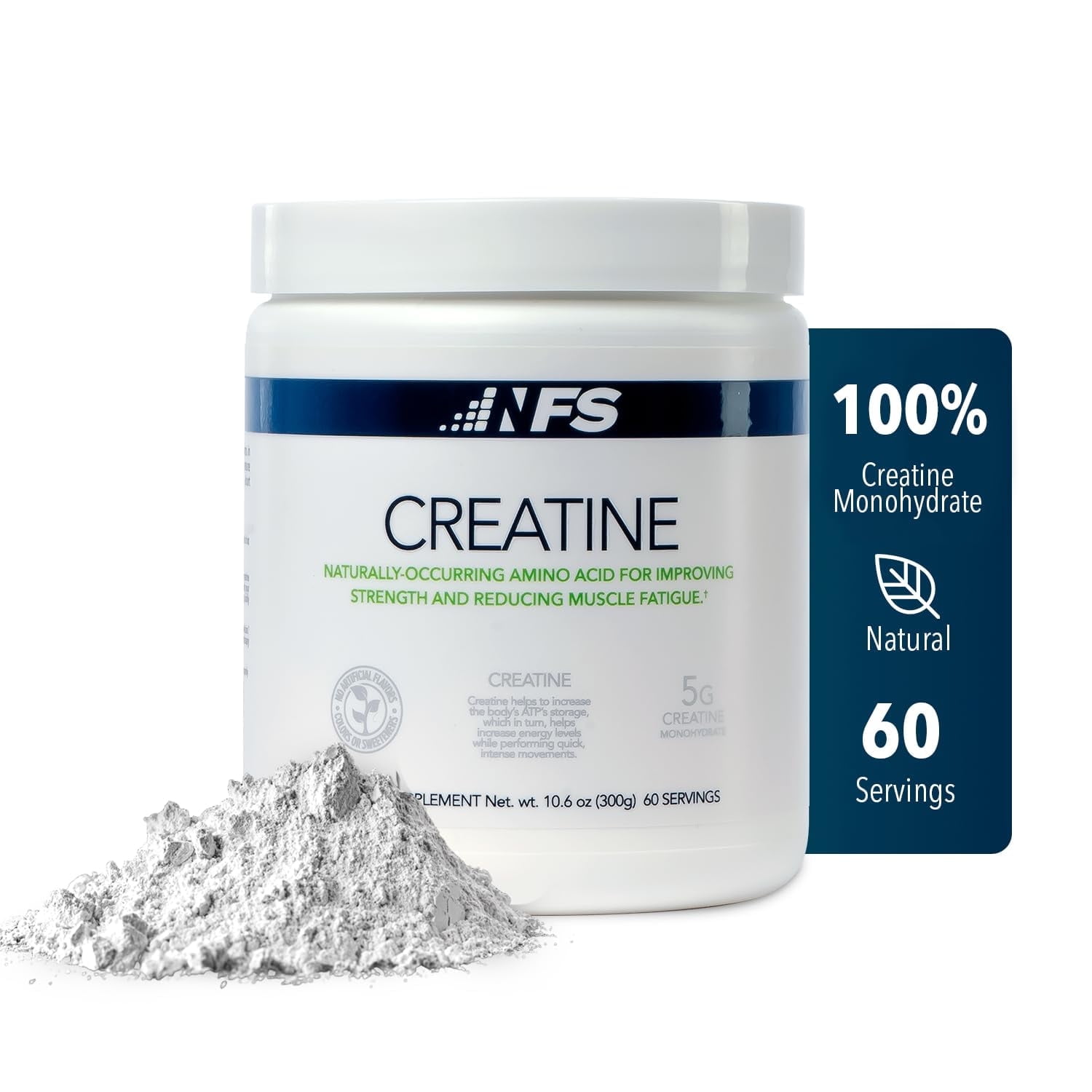 NF Sports Micronized Creatine Monohydrate Powder, Unflavored, 60 Servings, 300g
