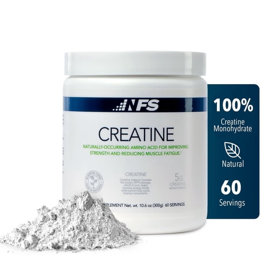 NF Sports Micronized Creatine Monohydrate Powder, Unflavored, 60 Servings, 300g