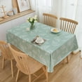 thumbnail image 2 of Vinyl Tablecloth with Flannel Backed Waterproof Oil-Proof PVC Table Cloth Wipeable Spill-Proof Plastic Table Cover for Indoor and Outdoor(Blue Leaves, 60 x 102 Inch Rectangle), 2 of 6