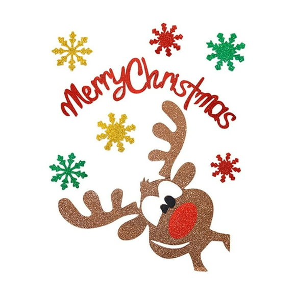 Brown Christmas Door Stickers Wall Decals Set Holiday Party Decorations Window Clings Seasonal Decor With Festive Designs For Home Classroom Office Seasonal Removable Adhesive Decor