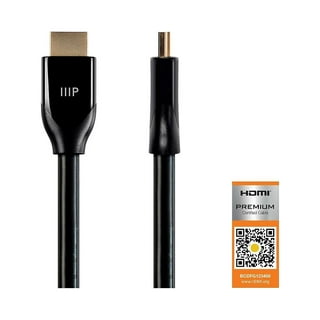 Monoprice 8K Certified Ultra High Speed HDMI Cable - HDMI 2.1 8K@60Hz  48Gbps CL2 In-Wall Rated 30AWG 6ft Black