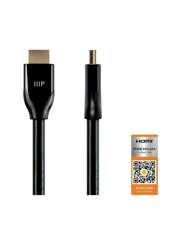 Monoprice Certified Premium High Speed HDMI Cable, HDR, 10ft Black - 10 ft HDMI A/V Cable for Audio/Video Device - First End: 1 x HDMI Male Digital Audio/Video - Second End: 1 x HDMI Male Digital Audi