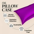 thumbnail image 4 of Amay Satin Silk Pillow Case Euro Sham 26x26 Purple Solid Silky Smooth Decorative Pillow Cover – Zipper Closure – Soft Cooling Satin – Anti-Frizz & Skin-Friendly, 4 of 6