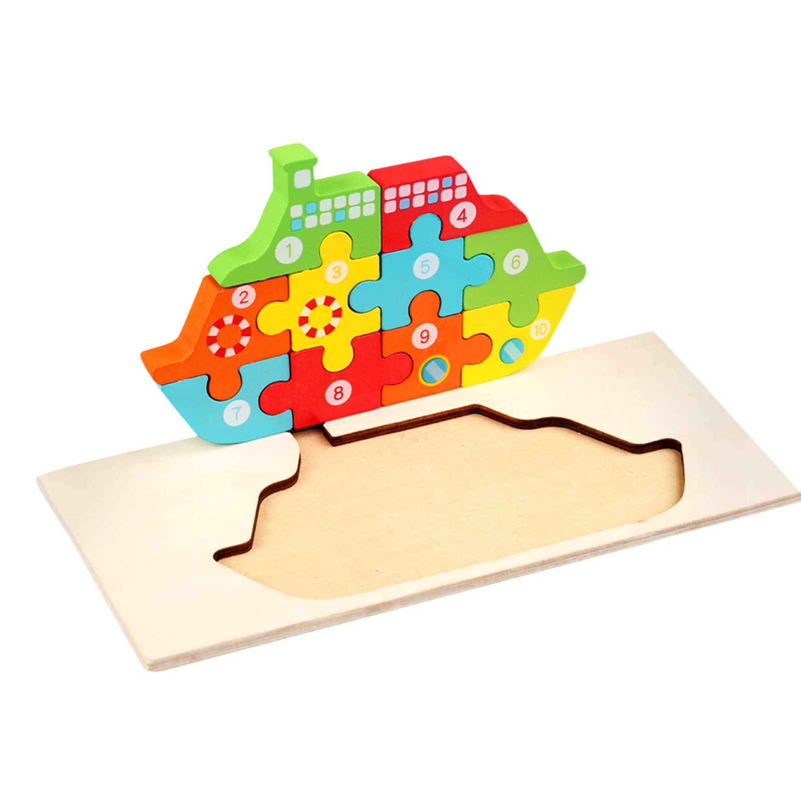 Fridja Ship Wooden Pegged Puzzles for Toddlers Age 24 Years Old