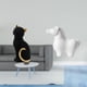 thumbnail image 2 of Figura decorativa de resina de gato y caballo, escultura de animal, adorno coleccionable para sala de estar, dormitorio, entrada, estantería, mesa, ar, 2 of 8