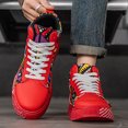 thumbnail image 4 of Men's Lace‑Up High‑Top Fashion Skate Sneakers, PU Synthetic Leather Upper Round Toe Mesh Inner Linding Pull‑Tab Construction For Daily Street Casual Outfit Matching, 4 of 7