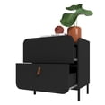 thumbnail image 5 of Mesa Auxiliar de Noche Moderna con 2 Cajones negro, 5 of 5