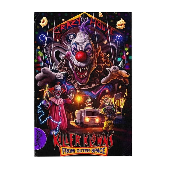 Killer Klowns From Outer Space 300 Piece Puzzles,Wooden Jigsaw Puzzle,Home Decor Birthday Party Gift,Fun And Challenging Family Games