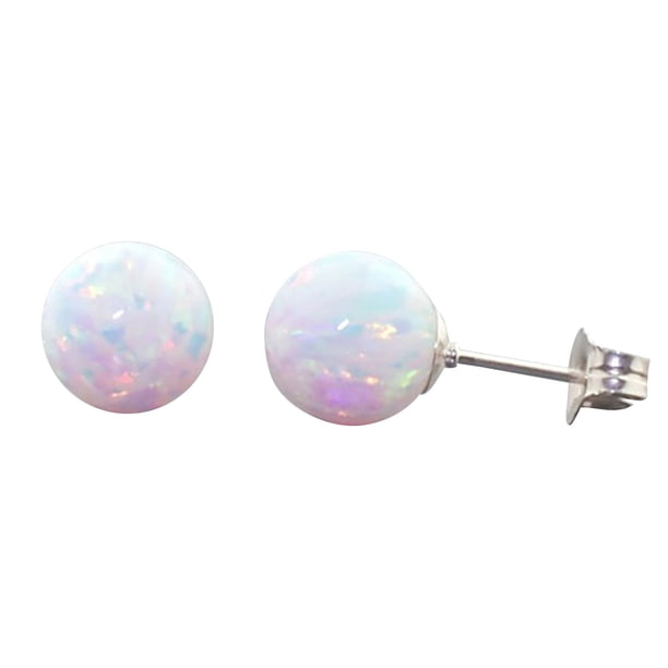 Deseo Hotselling Piedra Natural Stud Pendiente Blanco Ronda Opal Stud Earring