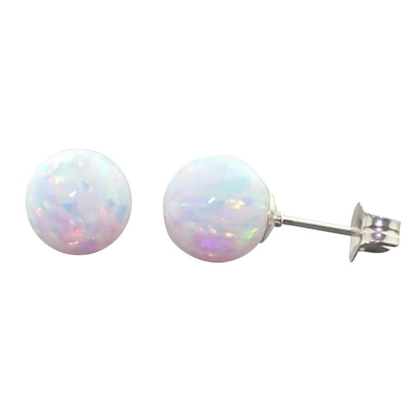 MKLEKYYGold Earrings Wish Hotselling Natural Stone Stud Earring White Round Opal Stud Earring